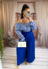 Charger l'image dans la galerie, Pantalon large plissé bleu LONDRES (38 au 48)