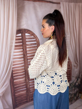 Charger l'image dans la galerie, Gilet en crochet beige DOUNIA (36 au 48)
