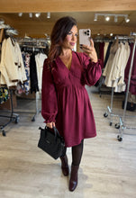 Charger l&#39;image dans la galerie, Robe courte bordeaux ELA (36 au 48)