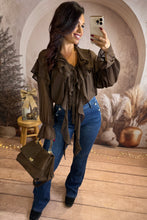 Charger l&#39;image dans la galerie, Blouse chocolat à volant LYANA (36 au 42)⭐️