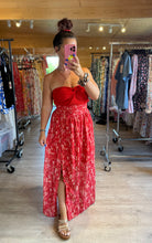 Charger l&#39;image dans la galerie, Jupe rouge fendu NINA