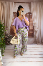 Charger l'image dans la galerie, Pantalon plissé motif lilas et kaki CLEO (34 au 48)
