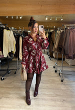 Charger l&#39;image dans la galerie, Robe patineuse bordeaux NAOMIE (34 au 40)