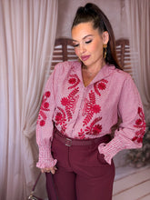 Charger l'image dans la galerie, Chemise motif rouge/bordeaux ISÉE (34 au 46)