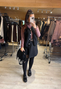 Gilet sans manches moumoute noir DITA  (36 au 48)