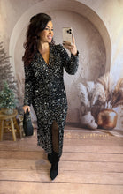 Charger l&#39;image dans la galerie, Robe longue à sequin argentée STAR (36 au 40)