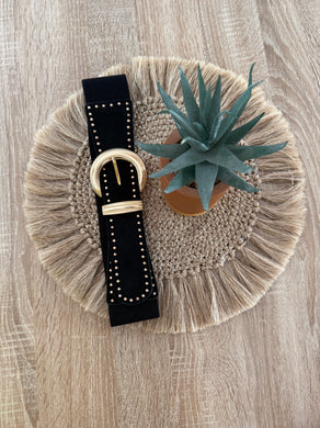 Ceinture noir or élastique emy