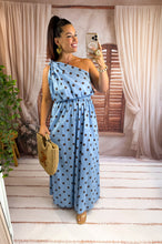 Charger l'image dans la galerie, Ensemble top + jupe bleu pois choco KLARA (36 au 44) New