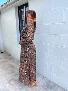 Robe longue motif léopard romy ( 36 au 48)