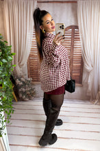 Charger l'image dans la galerie, Chemise large vichy bordeaux SYLVIE (40 au 48)