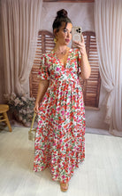 Charger l'image dans la galerie, Robe fleuri rose ODETTE (36 au 48)