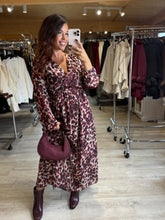 Charger l&#39;image dans la galerie, Robe léopard bordeaux MARWA (Taille 36 au 48)