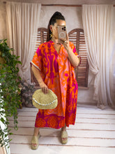 Charger l'image dans la galerie, Robe playa rouge et orange SAPHIRA (36 au 48)
