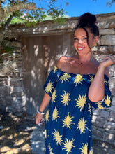 Charger l'image dans la galerie, Robe col bardot motif soleil MISA  (36 au 46)
