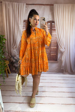 Charger l'image dans la galerie, Robe loose motif bandana orange HELENA (36 au 46)