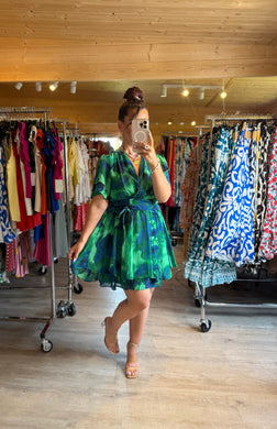 Robe courte bleu/verte Astrid ☀️( s/m/l)