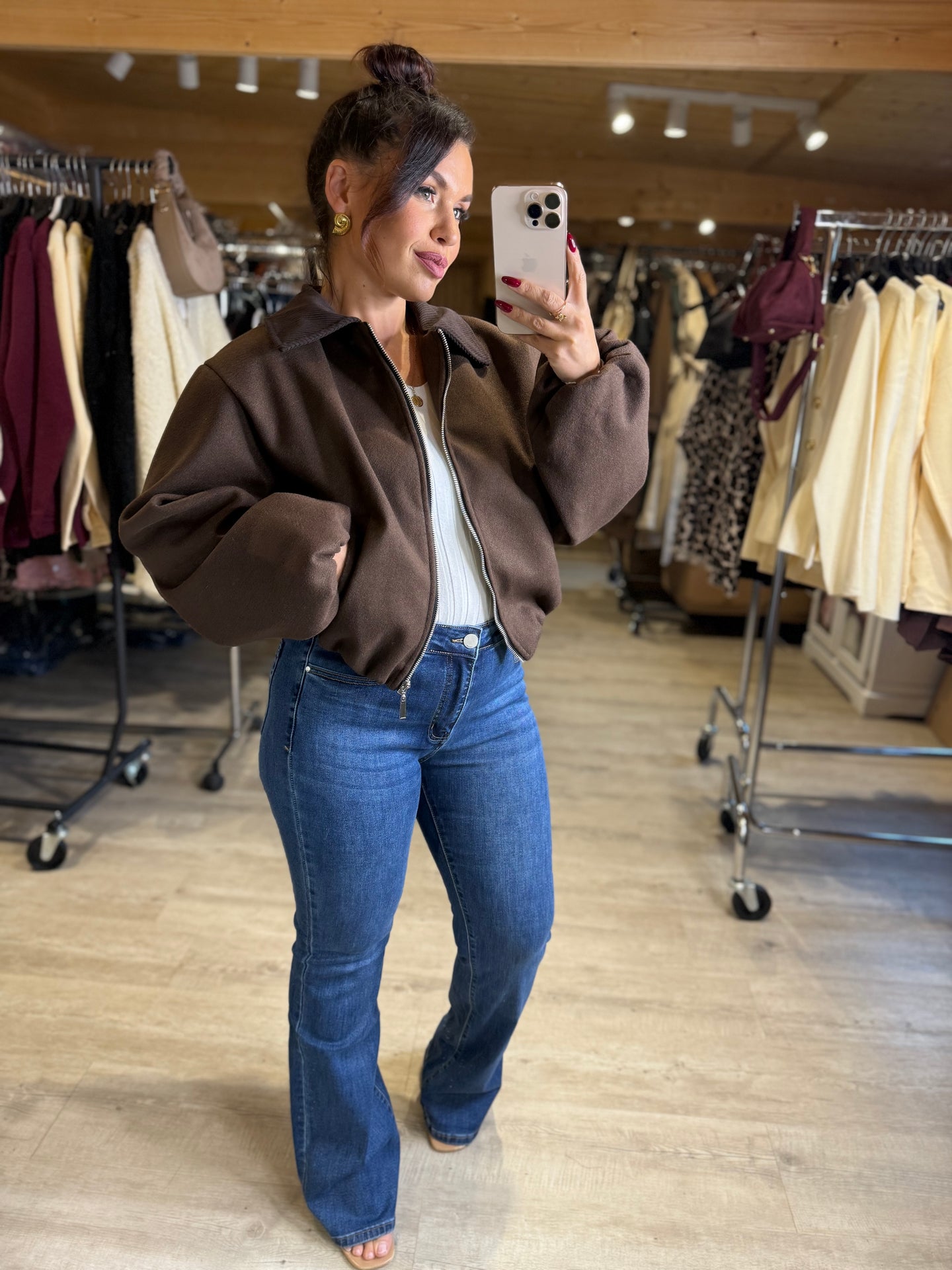 Bombers col velours chocolat JUSTINE (36 au 44)