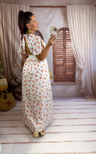 Charger l'image dans la galerie, Robe blanche fleuri orange ASTER dos nu  (34 au 46 )