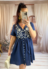 Charger l'image dans la galerie, Robe courte bleu marine DIANE (36 au 46 )