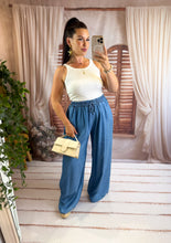 Charger l'image dans la galerie, Pantalon en lyocell bleu ELORA (38 au 46)