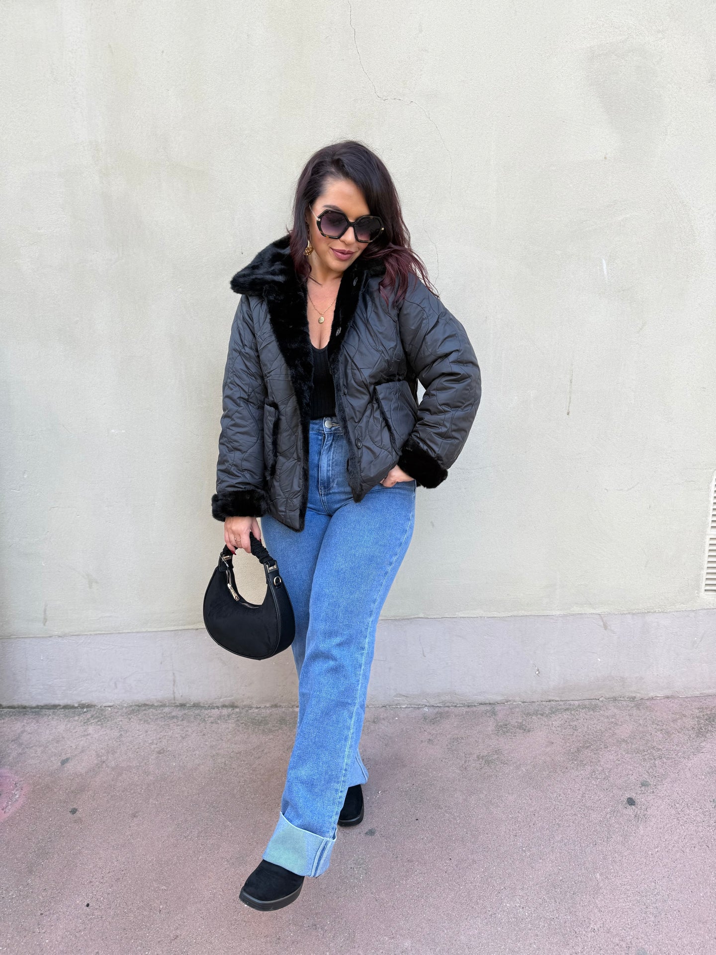 Manteau doudou réversible LILIA (36 au 40)