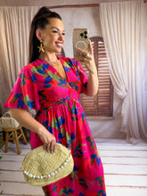 Charger l'image dans la galerie, Robe longue motif fuchsia CORAL (36 au 48)