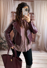Charger l'image dans la galerie, Perfecto simili cuir bordeaux( 36 au 48)