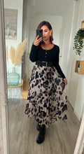 Charger l&#39;image dans la galerie, Jupe longue plissée léopard beige GABY ( 36 au 46 )