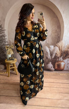 Charger l&#39;image dans la galerie, Longue robe fleuri camel/beige AMALIA (40 au 48) ⭐️