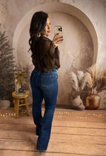 Charger l&#39;image dans la galerie, Jeans flare coeur scintillant ELVIRA (38 au 48)⭐️