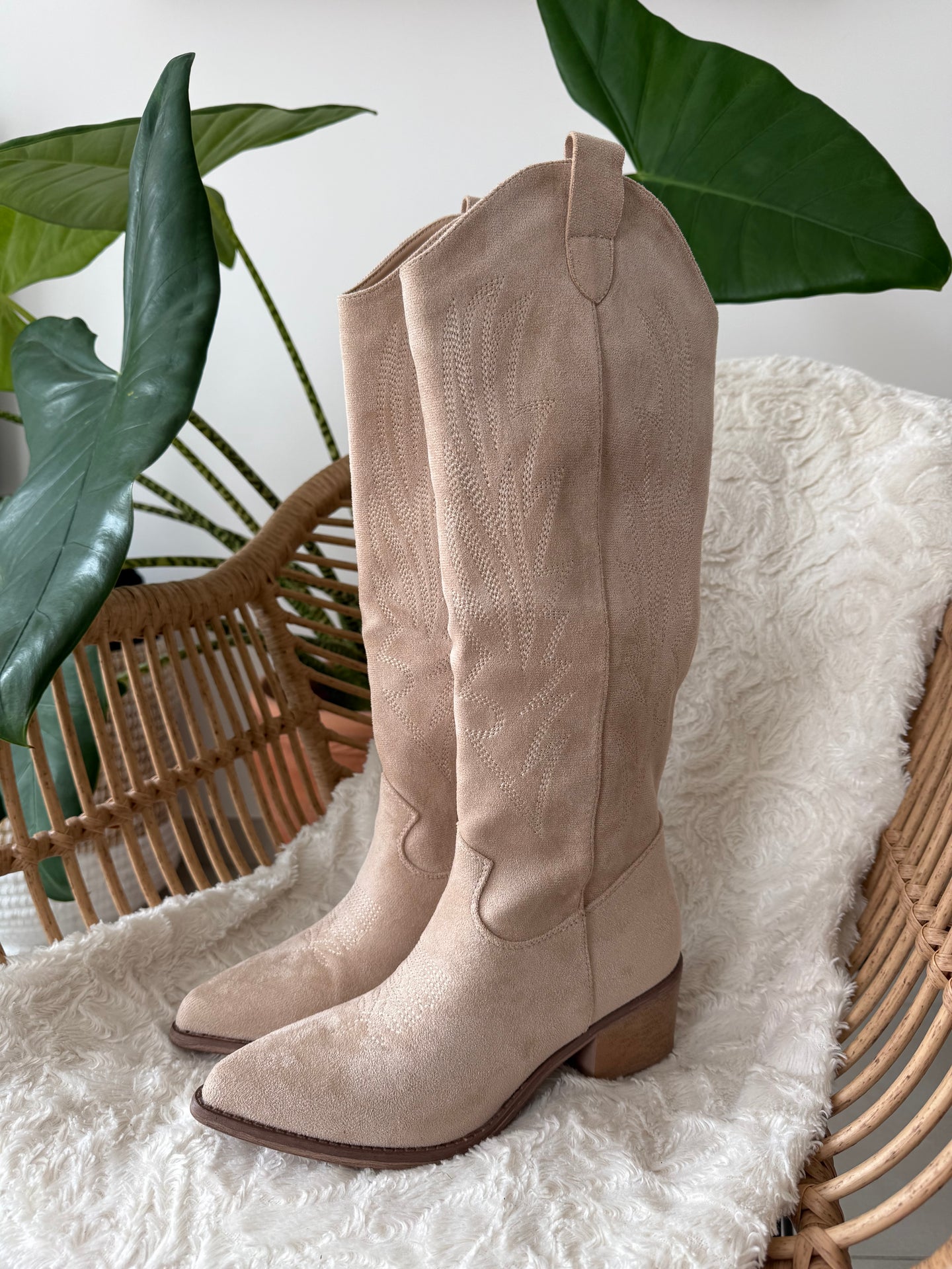 Botte santiag beige LALIA