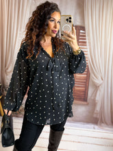 Charger l'image dans la galerie, Blouse coeur noir MURIEL (38 au 48)