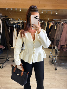 Gilet écru peplum MEGANE (34 au 40)