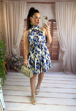 Charger l'image dans la galerie, Robe courte motif bleu/beige YELA (36 au 42)