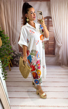 Charger l'image dans la galerie, Robe chemise blanche motif fleuries ANGÈLE (40 au 46)