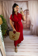 Charger l'image dans la galerie, Robe noeud rouge foncé MELBA (34 au 48)