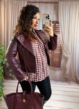 Charger l'image dans la galerie, Perfecto simili cuir bordeaux( 36 au 48)