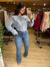 Charger l'image dans la galerie, Chemise rayé col Claudine bleu FANTINE (36 au 48)