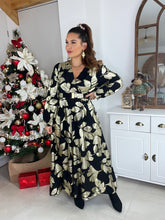 Charger l&#39;image dans la galerie, Robe longue noir / or Tamara ( 36 au 50)⭐️