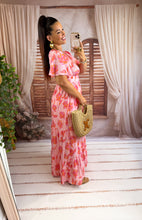 Charger l'image dans la galerie, Robe rose fleurs orangés SIRÈNE (36 au 48) New