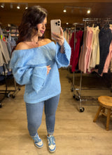 Charger l'image dans la galerie, Pull tout doux bleu LIVIA (38 au 48)