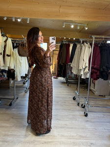 Robe longue chocolat MATHILDA (40 au 48)