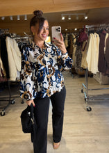 Charger l&#39;image dans la galerie, Chemise motif bleu ISA (34 au 40)