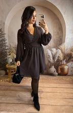 Charger l&#39;image dans la galerie, Robe chocolat pois noir GIULIA (40 au 48)⭐️