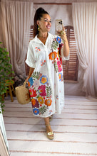 Charger l'image dans la galerie, Robe chemise blanche motif fleuries ANGÈLE (40 au 46)