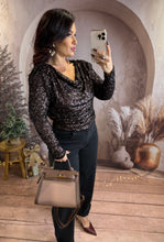 Charger l'image dans la galerie, Top en sequin chocolat dos nu STELLA (36 au 40)