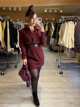Charger l&#39;image dans la galerie, Robe velours bordeaux MARIE ( 34 au 48 )