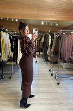 Charger l&#39;image dans la galerie, Jupe fendu chocolat SACHA (34au 42)