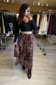 Jupe plissée bordeaux Karina ( 34 au 46 )