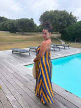 Charger l'image dans la galerie, Robe loose rayé jaune et bleu GLOW (36 au 46)